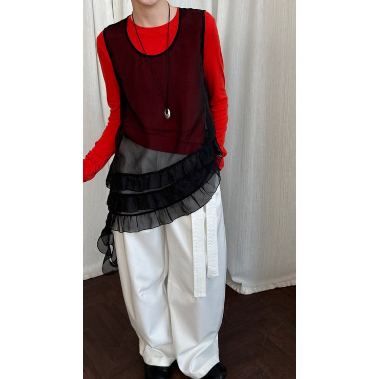 フレンチ アシメフリル ノースリーブ トップス | Bifrost | 詳細画像13 