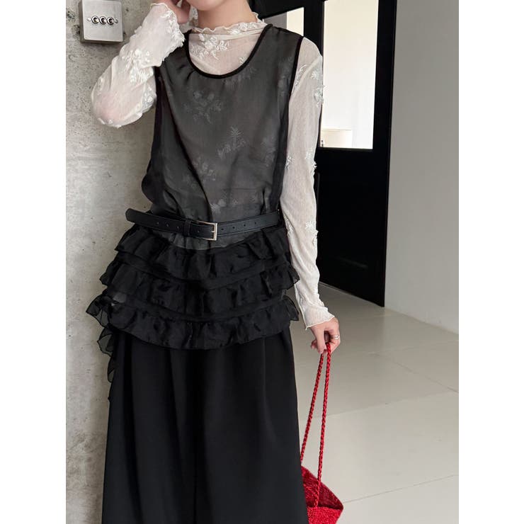 フレンチ アシメフリル ノースリーブ トップス | Bifrost | 詳細画像14 