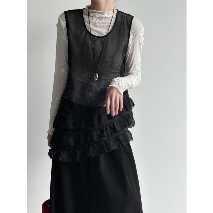 フレンチ アシメフリル ノースリーブ トップス | Bifrost | 詳細画像17 