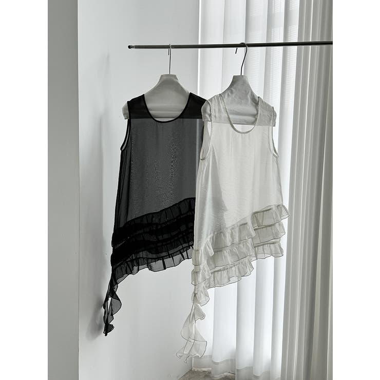 フレンチ アシメフリル ノースリーブ トップス | Bifrost | 詳細画像18 