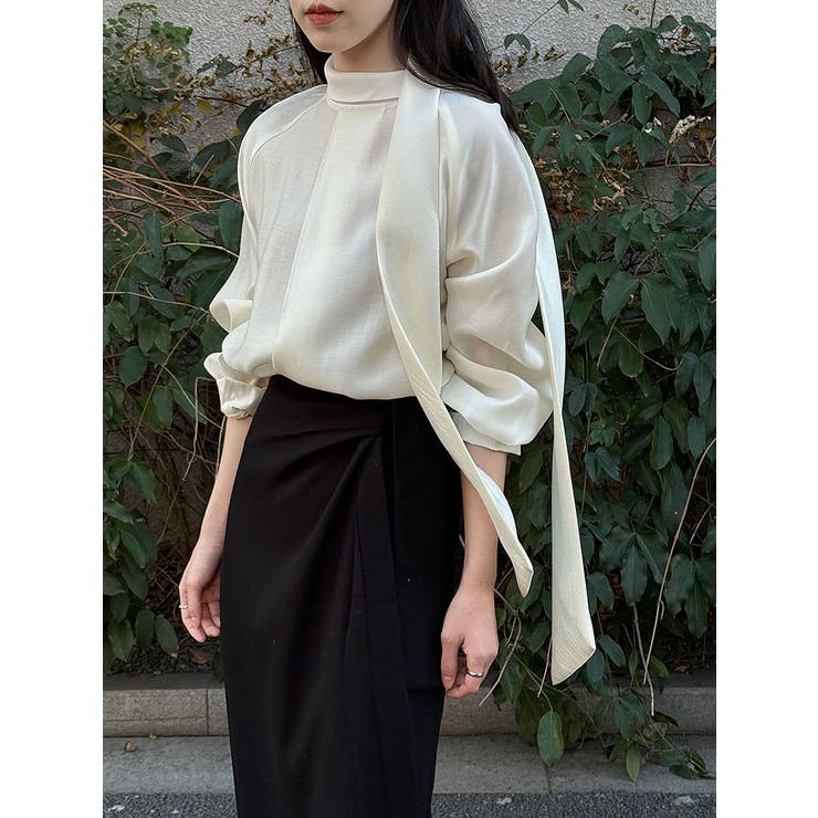 2WAY ハイネック スカーフ ブラウス | Bifrost | 詳細画像1 