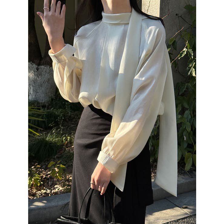 2WAY ハイネック スカーフ ブラウス | Bifrost | 詳細画像4 