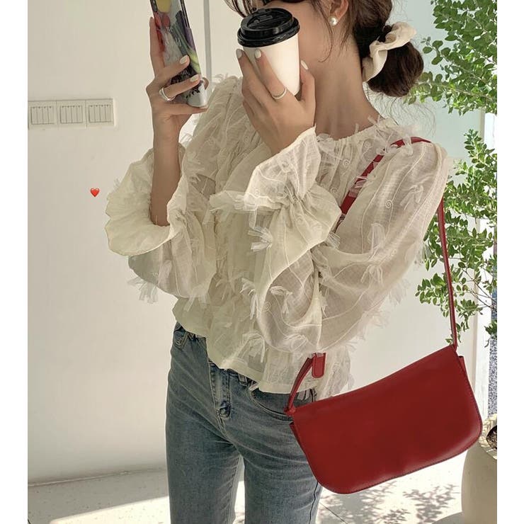 フリルスリーブ シャーリング ブラウス | Bifrost | 詳細画像4 