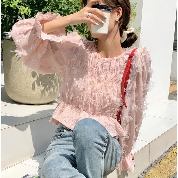 フリルスリーブ シャーリング ブラウス | Bifrost | 詳細画像9 