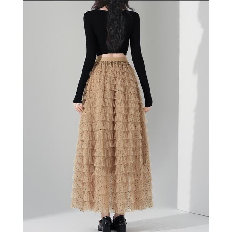 ドット ティアード チュール ロングスカート | Bifrost | 詳細画像2 