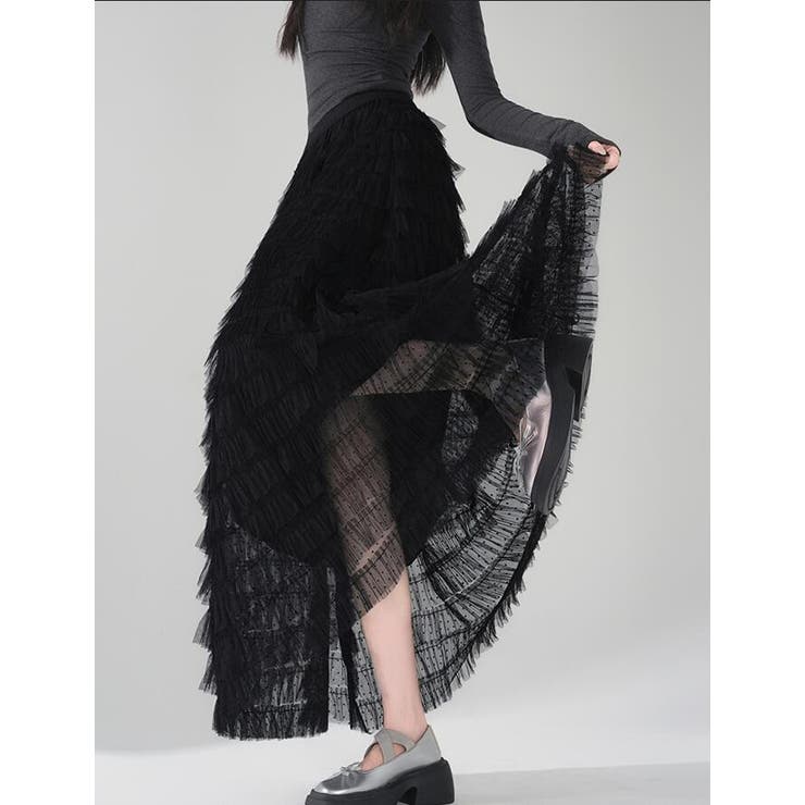 ドット ティアード チュール ロングスカート | Bifrost | 詳細画像4 