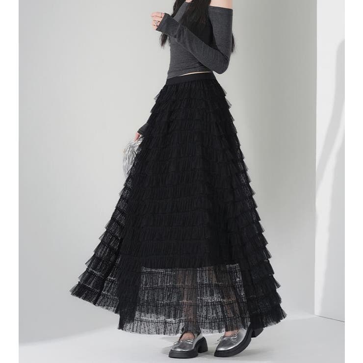 ドット ティアード チュール ロングスカート | Bifrost | 詳細画像5 