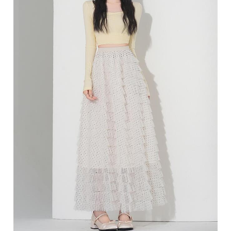 ドット ティアード チュール ロングスカート | Bifrost | 詳細画像6 