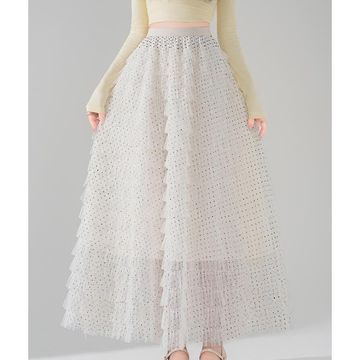 ドット ティアード チュール ロングスカート | Bifrost | 詳細画像7 