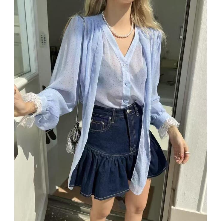 ボウタイ ドット シアーブラウス | Bifrost | 詳細画像6 