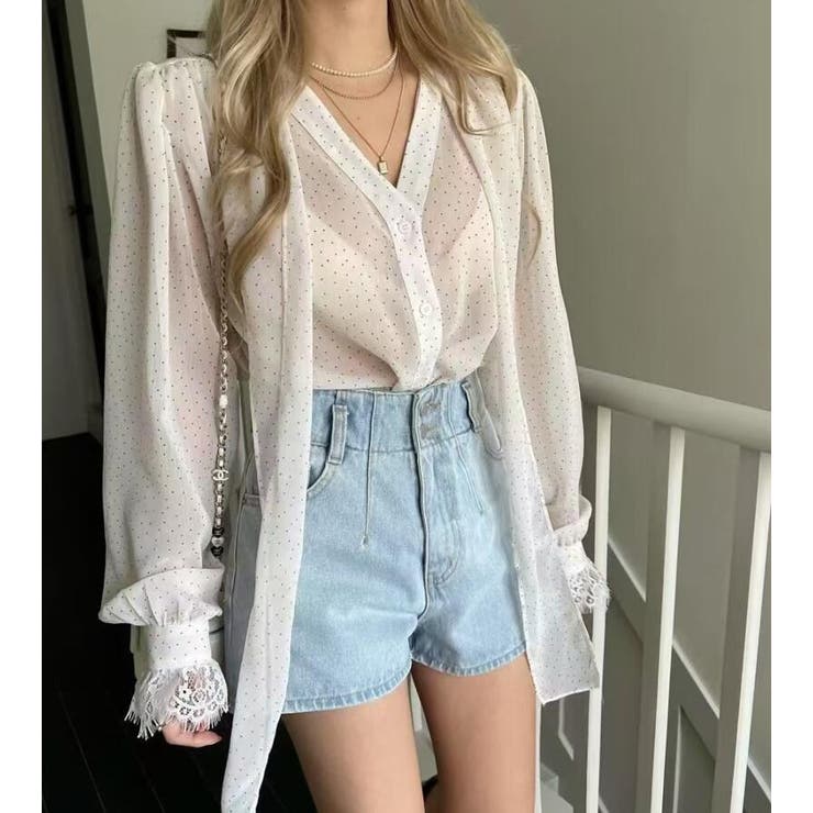 ボウタイ ドット シアーブラウス | Bifrost | 詳細画像12 