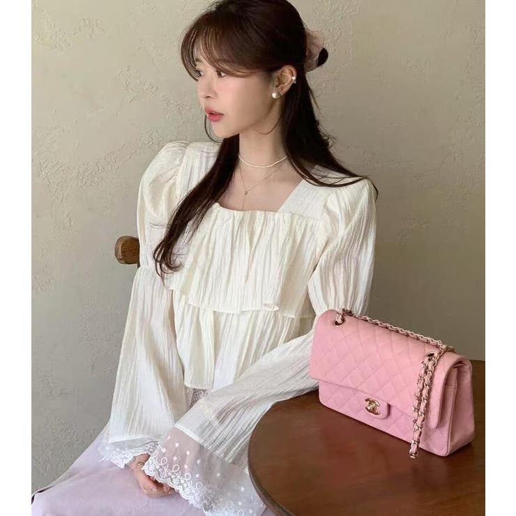 スクエアネック レースヘム クロップドトップス | Bifrost | 詳細画像5 