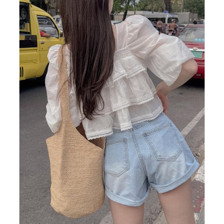 フリル レース クロップド ブラウス | Bifrost | 詳細画像2 