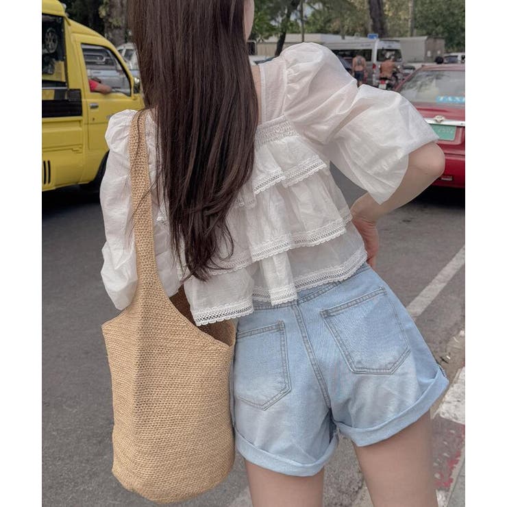 フリル レース クロップド ブラウス | Bifrost | 詳細画像3 