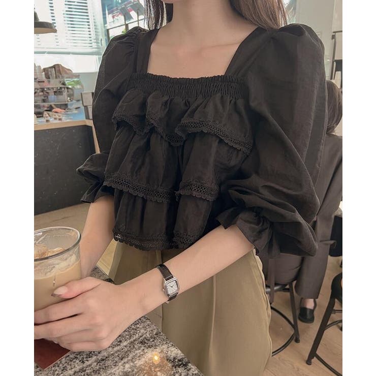 フリル レース クロップド ブラウス | Bifrost | 詳細画像8 