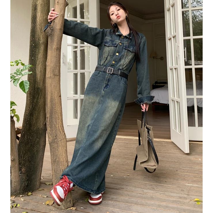 デニム ロングシャツワンピース | Bifrost | 詳細画像1 