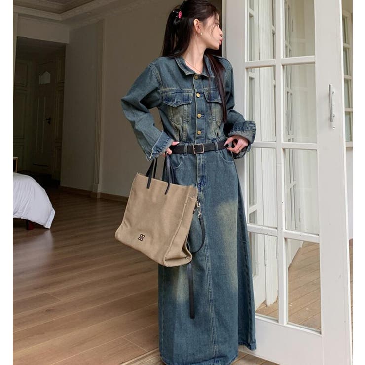 デニム ロングシャツワンピース | Bifrost | 詳細画像4 