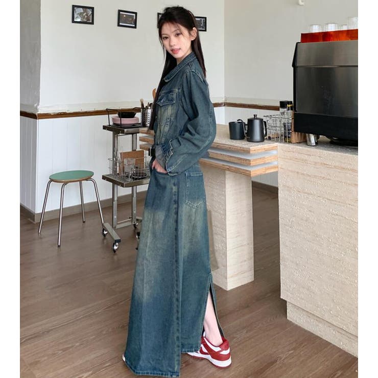 デニム ロングシャツワンピース | Bifrost | 詳細画像8 