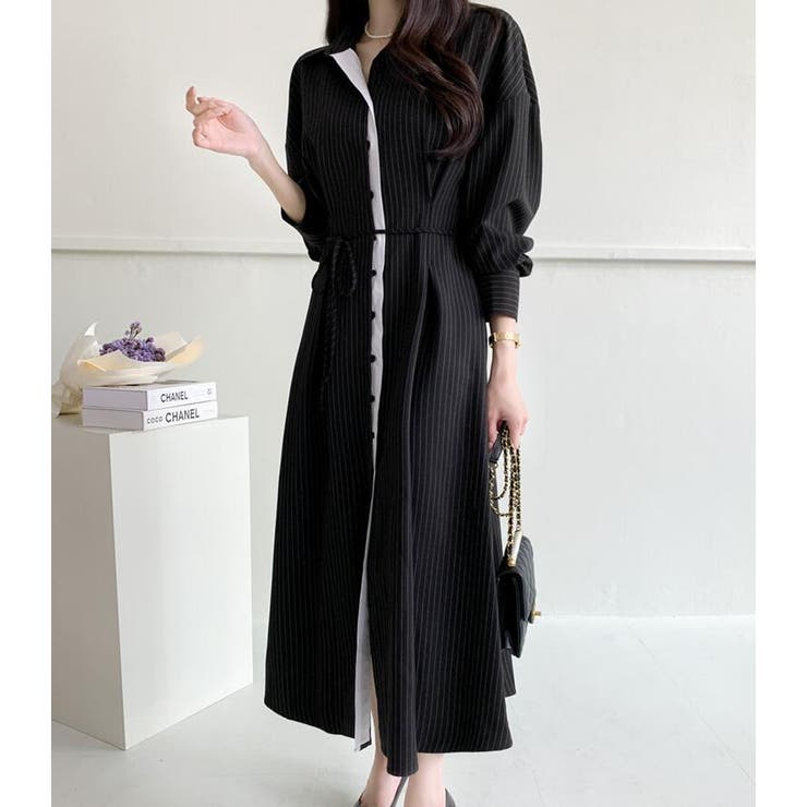 ピンストライプ ロングシャツワンピース | Bifrost | 詳細画像3 