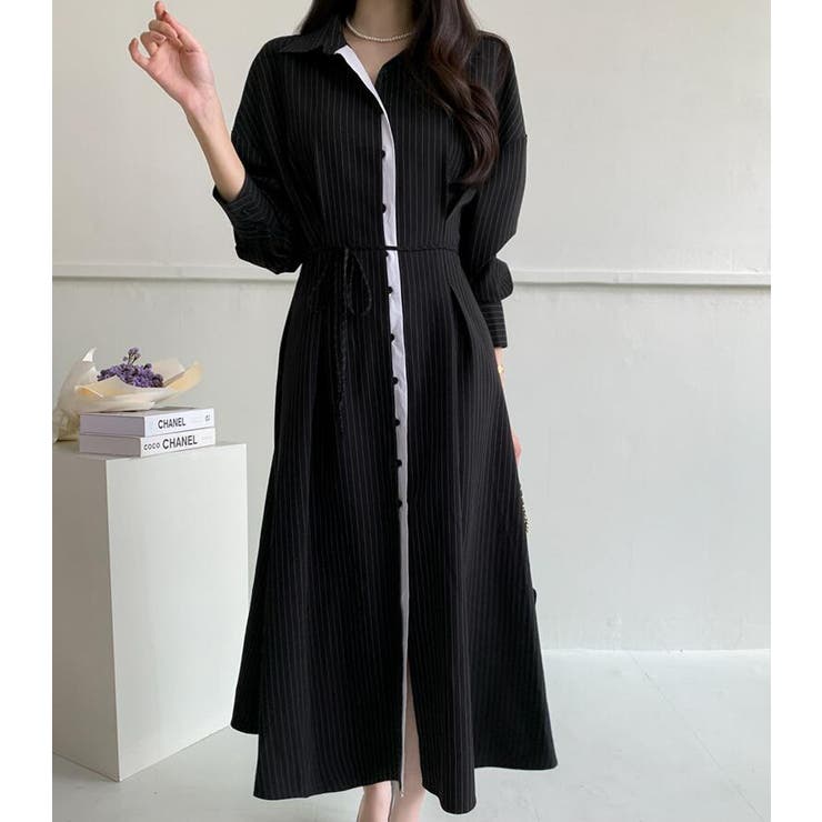 ピンストライプ ロングシャツワンピース | Bifrost | 詳細画像4 