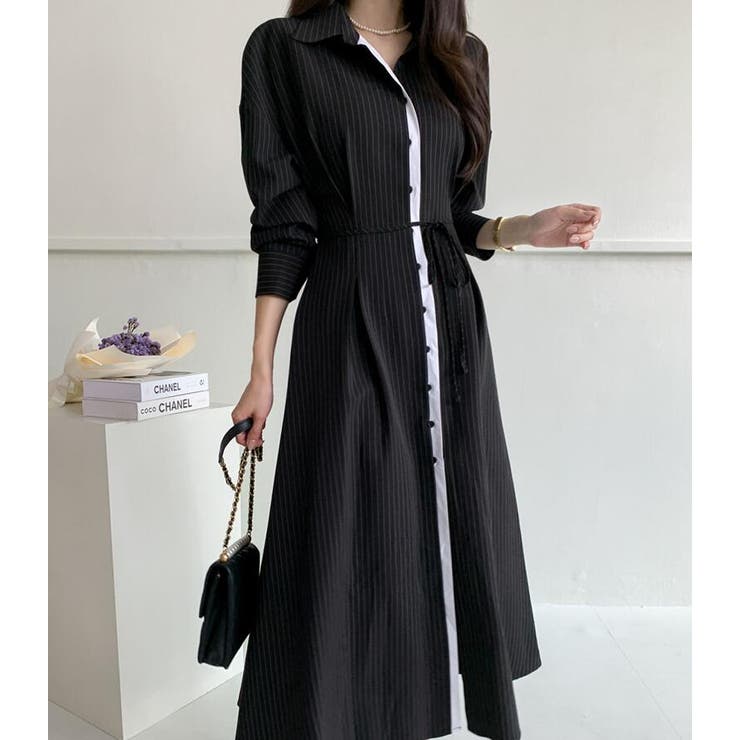 ピンストライプ ロングシャツワンピース | Bifrost | 詳細画像5 