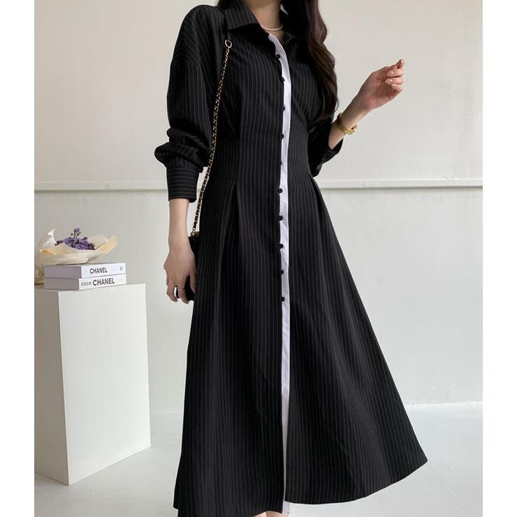 ピンストライプ ロングシャツワンピース | Bifrost | 詳細画像7 