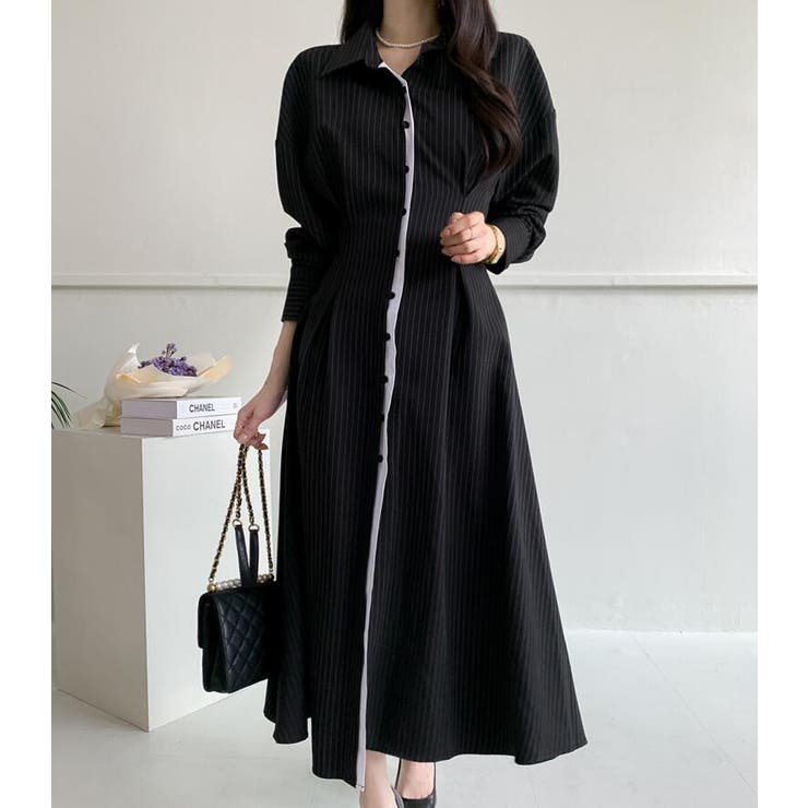 ピンストライプ ロングシャツワンピース | Bifrost | 詳細画像8 