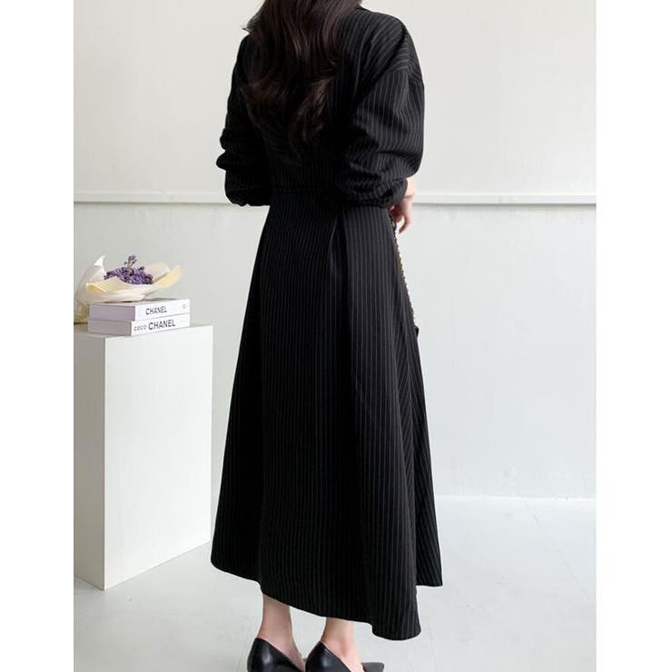 ピンストライプ ロングシャツワンピース | Bifrost | 詳細画像10 