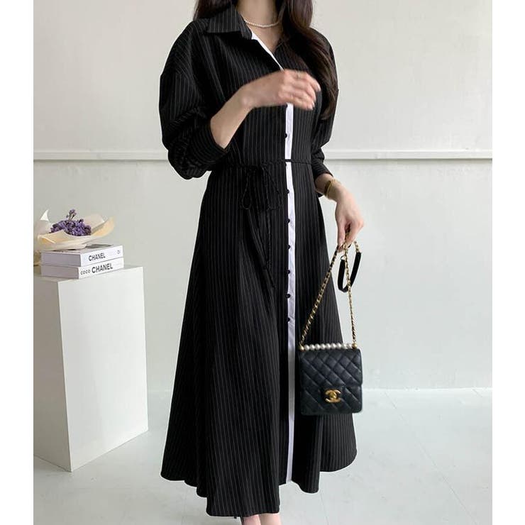 ピンストライプ ロングシャツワンピース | Bifrost | 詳細画像11 