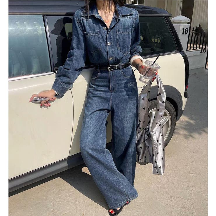 デニムオールインワン ワイドパンツ | Bifrost | 詳細画像1 