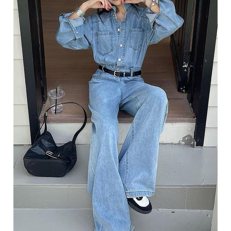 デニムオールインワン ワイドパンツ | Bifrost | 詳細画像3 