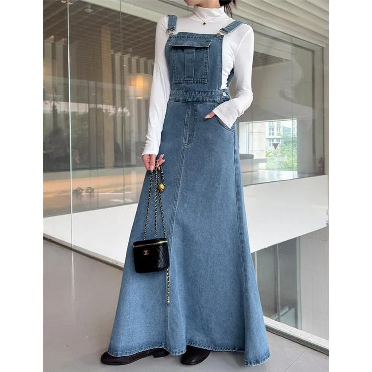 デニム マーメイド サロペットワンピース | Bifrost | 詳細画像4 