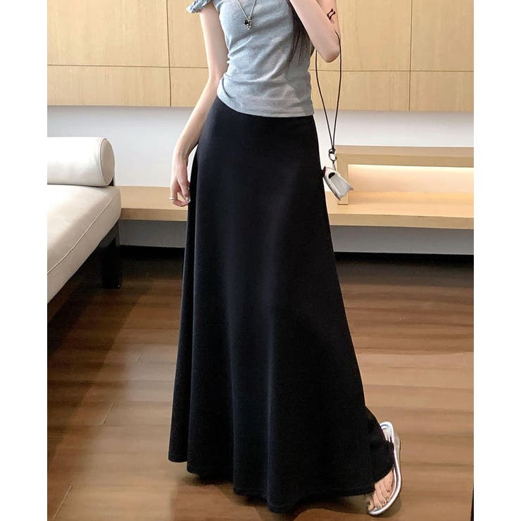 ブラック | ロングスカート【韓国ファッション】 | Bifrost