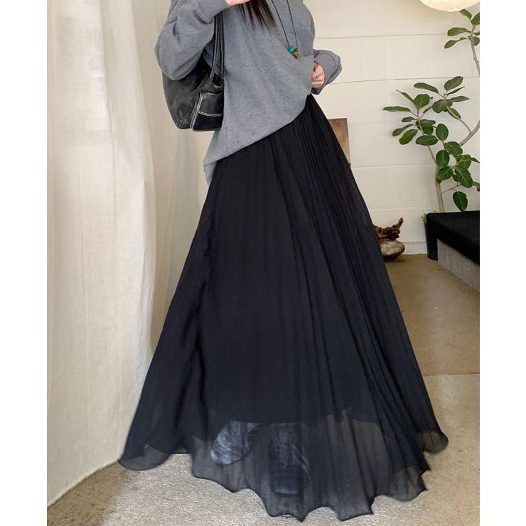 ブラック | ロングスカート【韓国ファッション】 | Bifrost