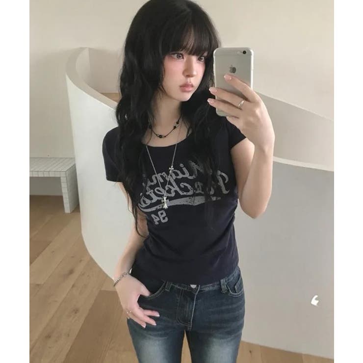 ネイビー | Ｔシャツ【韓国ファッション】 | Bifrost