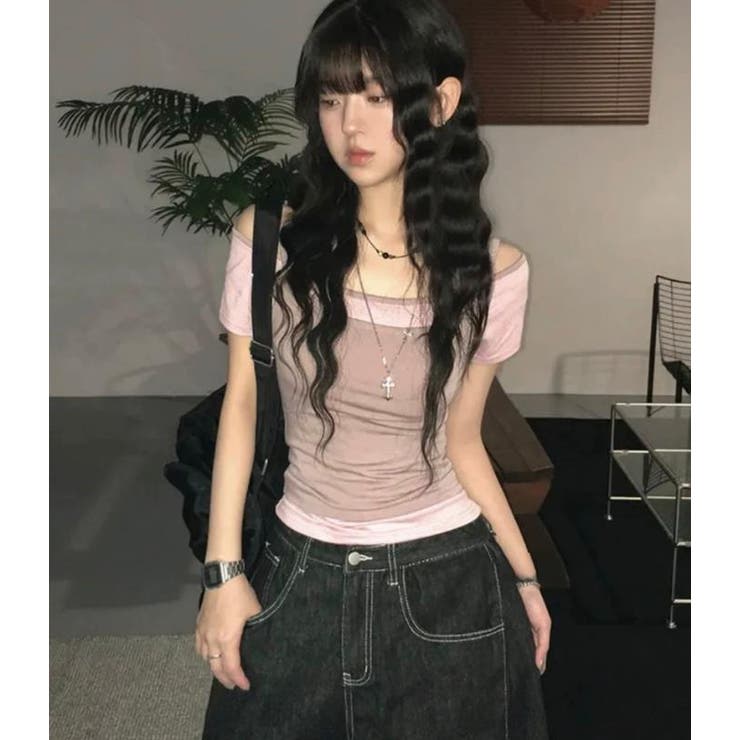 ピンク | Ｔシャツ【韓国ファッション】 | Bifrost