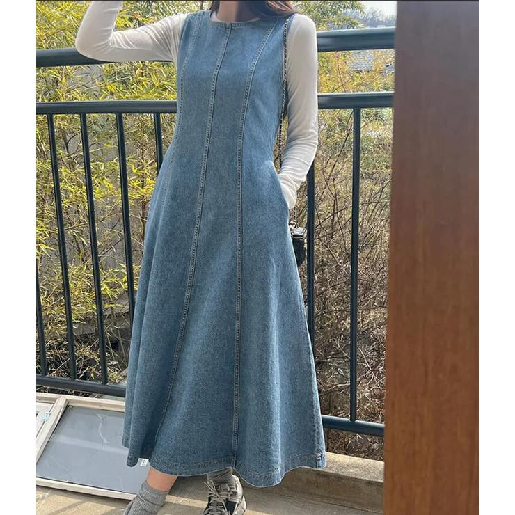 デニムノースリーブロングワンピ | Bifrost | 詳細画像8 