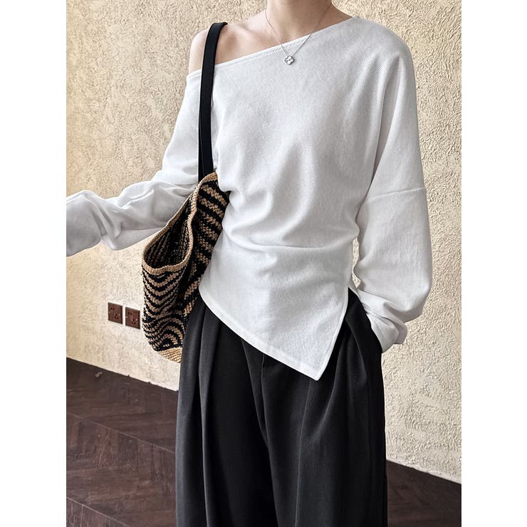 オフショルダー ドレープ ニットトップス | Bifrost | 詳細画像10 