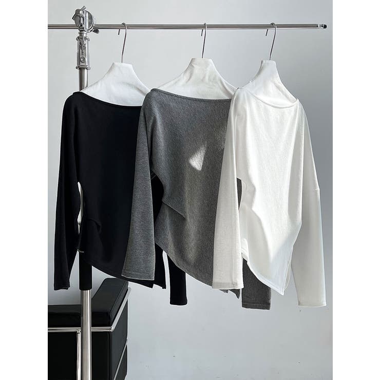 オフショルダー ドレープ ニットトップス | Bifrost | 詳細画像13 