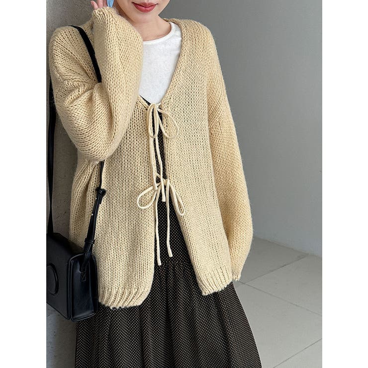 太編み リボン カーディガン オーバーサイズ | Bifrost | 詳細画像7 