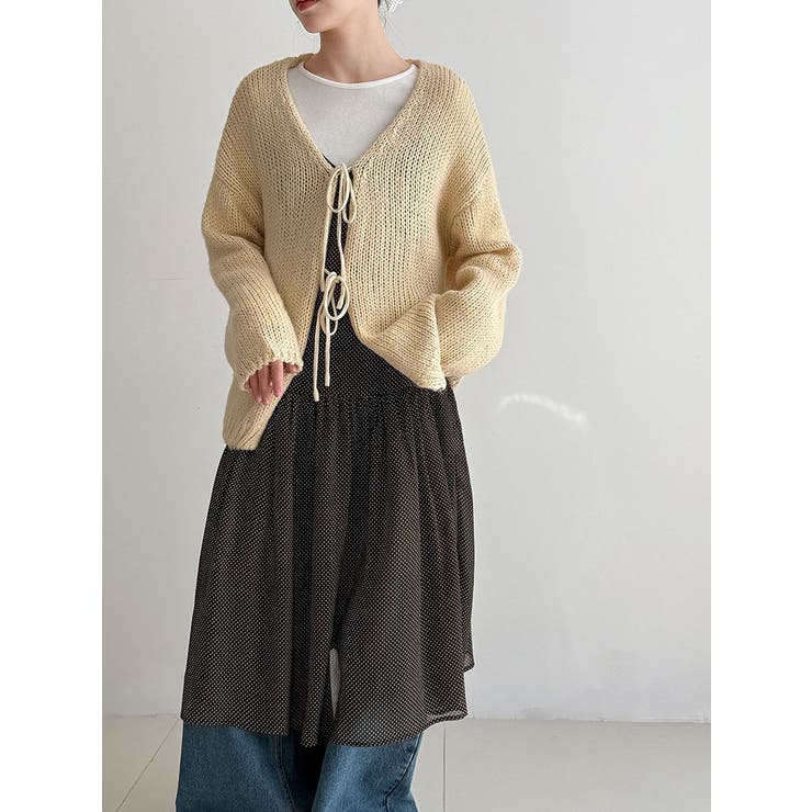 太編み リボン カーディガン オーバーサイズ | Bifrost | 詳細画像12 