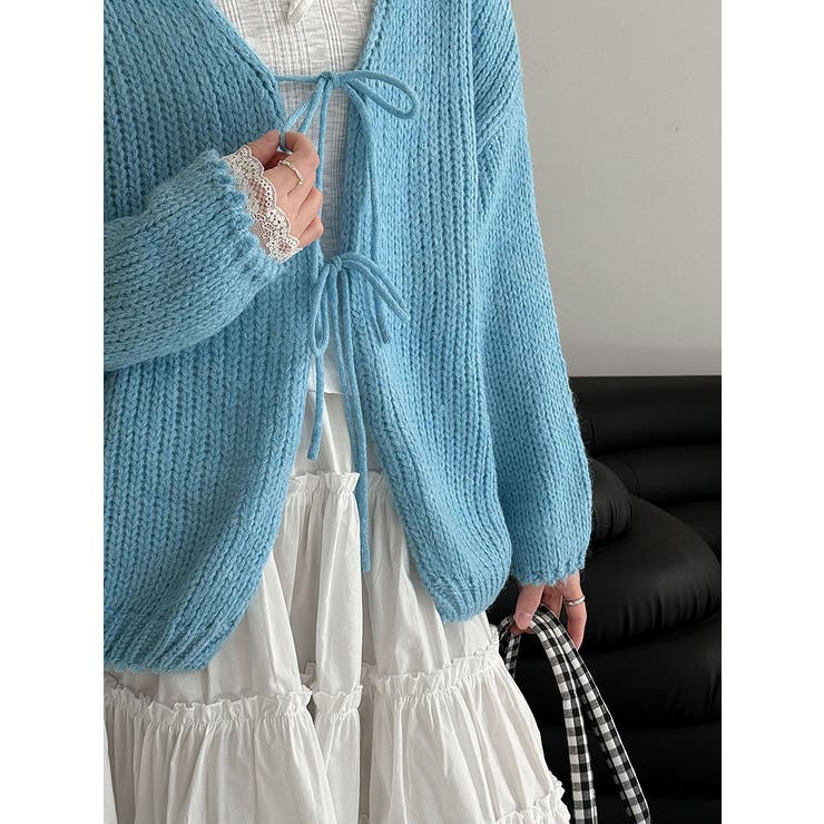 太編み リボン カーディガン オーバーサイズ | Bifrost | 詳細画像15 