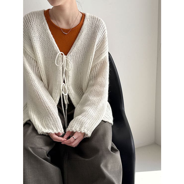 太編み リボン カーディガン オーバーサイズ | Bifrost | 詳細画像25 