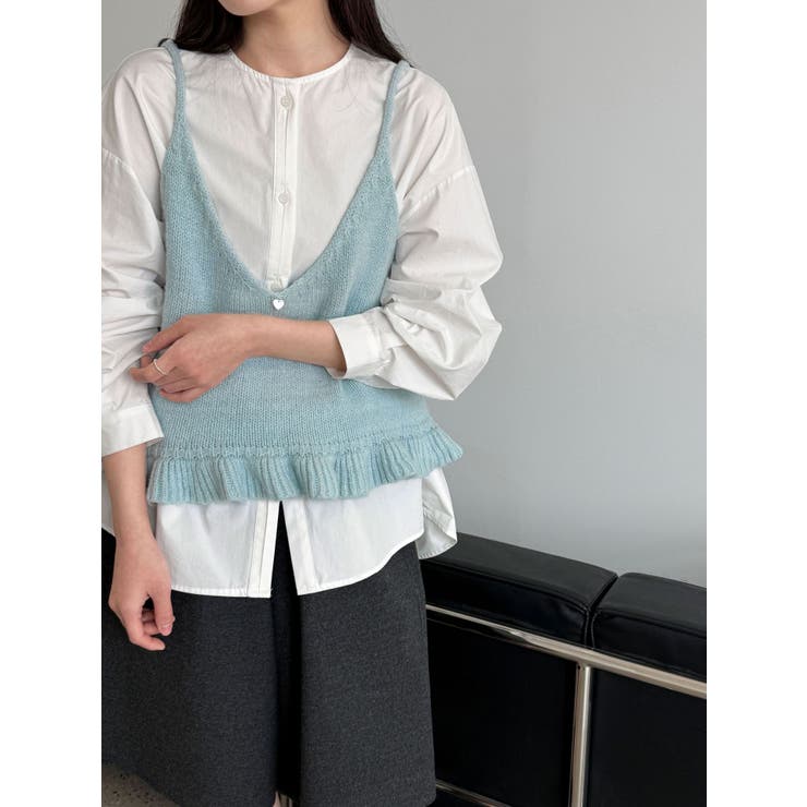 ブルー | V ネック ニットキャミソール | Bifrost