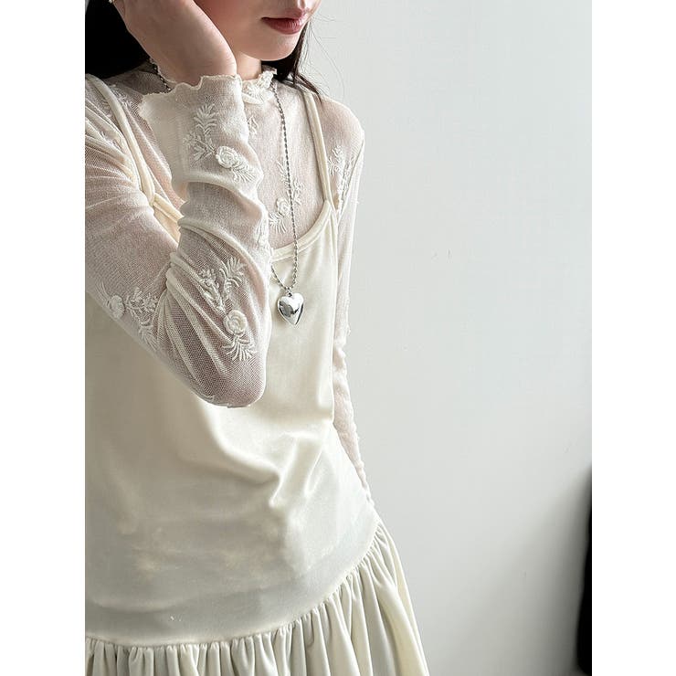 刺繍 ハイネック シアートップス | Bifrost | 詳細画像11 