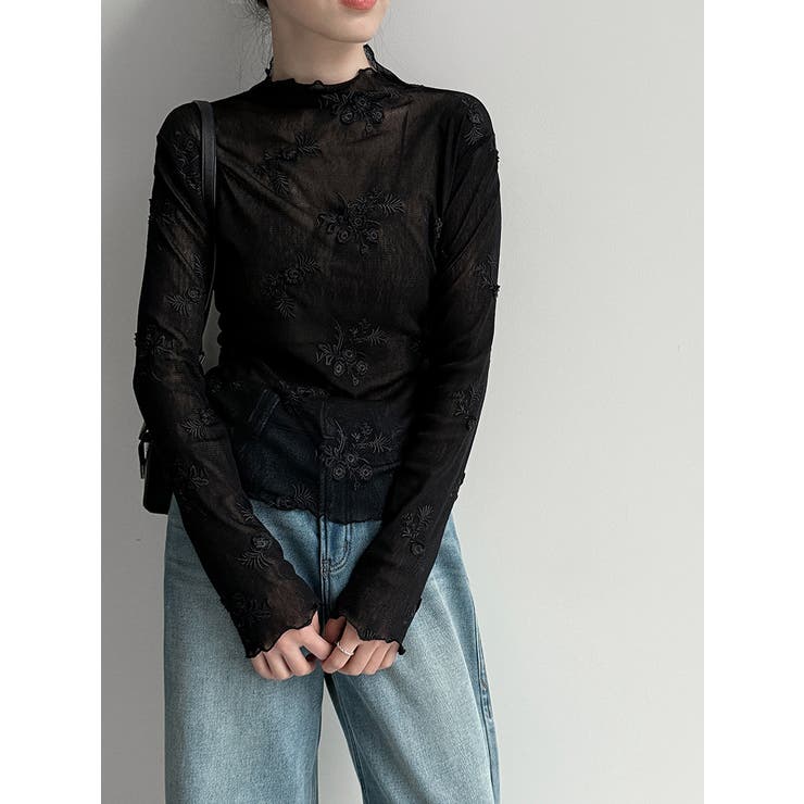 刺繍 ハイネック シアートップス | Bifrost | 詳細画像16 