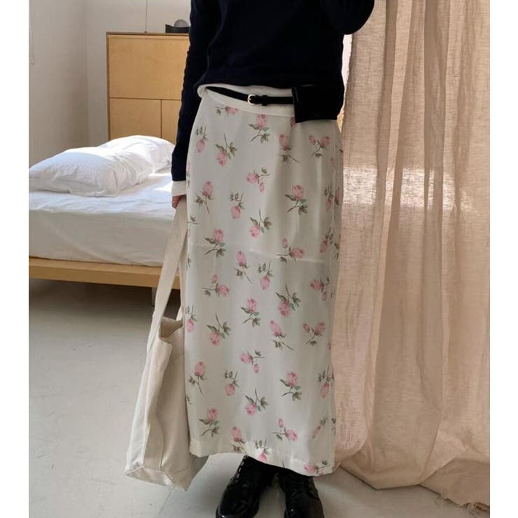 フラワープリント ロングスカート | Bifrost | 詳細画像1 