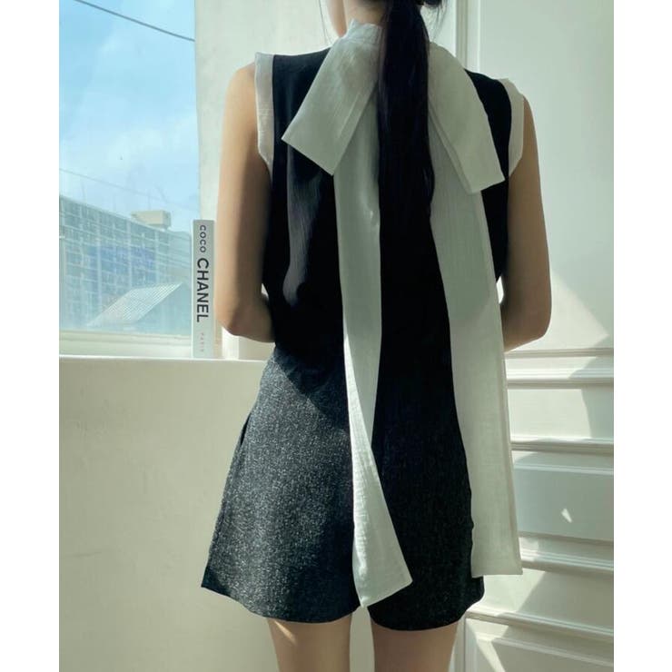 ハイネック バックリボン ノースリーブトップス | Bifrost | 詳細画像3 