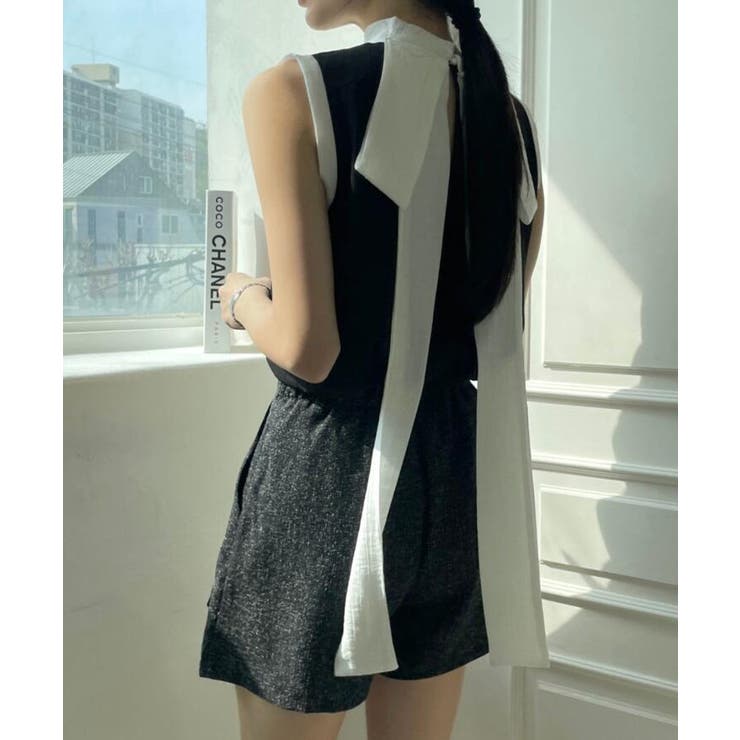 ハイネック バックリボン ノースリーブトップス | Bifrost | 詳細画像4 