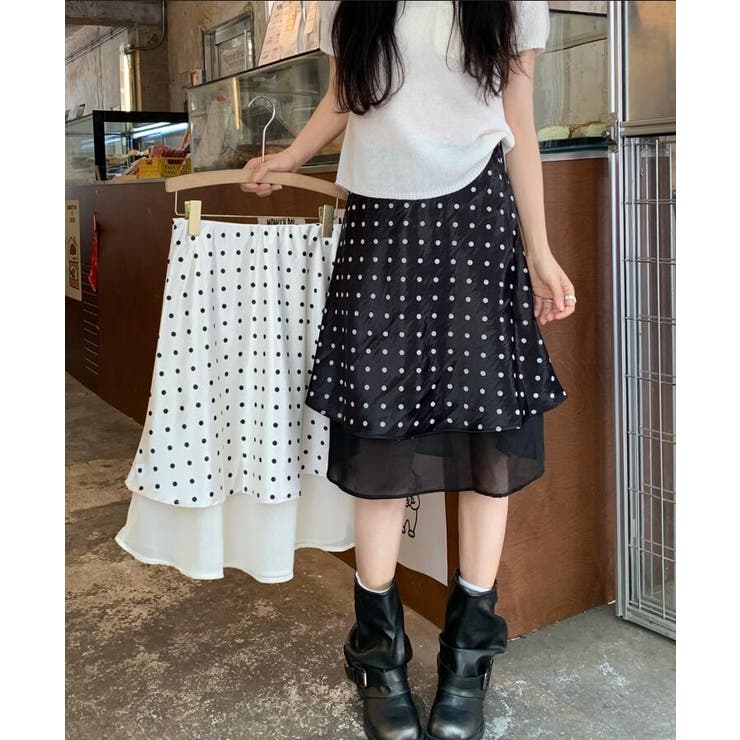 シースルー レイヤード ドットスカート | Bifrost | 詳細画像1 